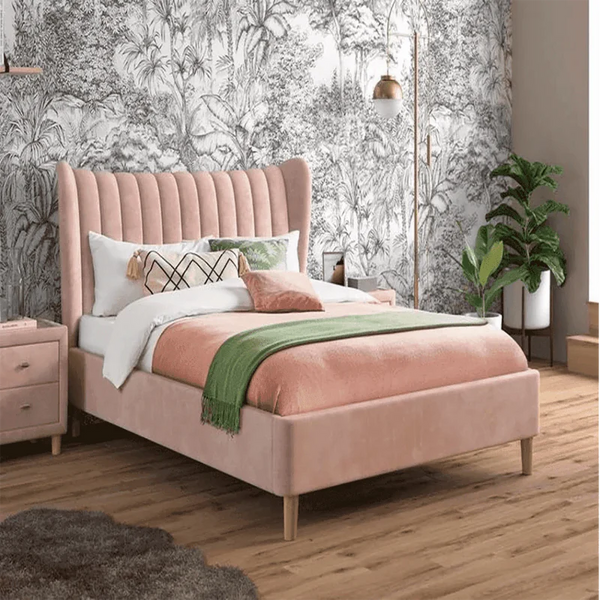 Knox Luxury Upholstered Bed Without Storage in Suede