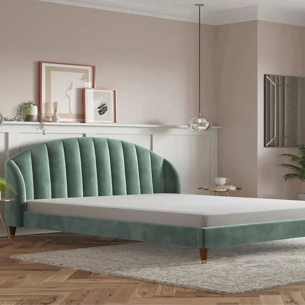 Knox Vertical Luxury Upholstered Bed Without Storage in Suede