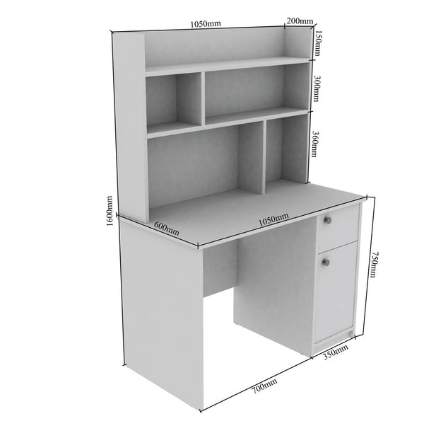 Starstock Study Table in White Color - Oak Inside