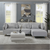 Classic Modern Suede Sofa Set in Grey - Oak Inside