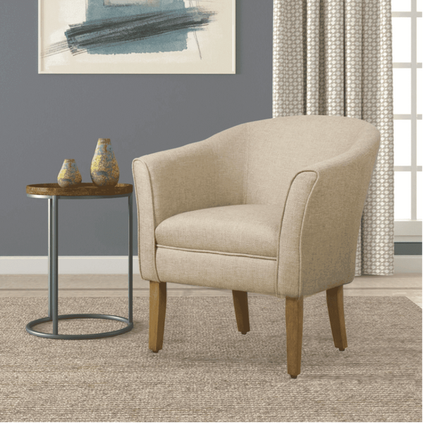 Porch & Den Kings-well Barrel Accent Chair - Oak Inside