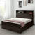 Denver Wooden Bed with Storage in Brown Glossy Finish - Oak Inside