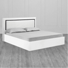 Helen PU Polish Bed in White Color - Oak Inside