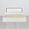 Helen PU Polish Bed in White Color - Oak Inside