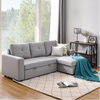 Roxy L-Shaped Sectional Storage Sofa Cum Bed - Oak Inside