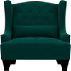 Cayo Chesterfield Wing Chair in Green Color - Oak Inside