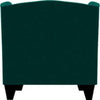 Cayo Chesterfield Wing Chair in Green Color - Oak Inside