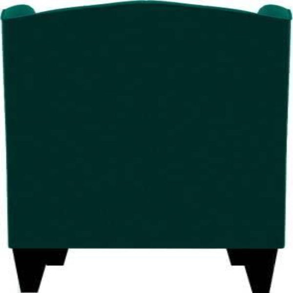 Cayo Chesterfield Wing Chair in Green Color - Oak Inside