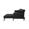 Tufted back Suede Chesterfield Sectional Sofa - Oak Inside