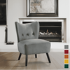 Lappy Suede Accent Chair - Oak Inside