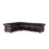 Amberside Suede Tufted Chesterfield Sectional Sofa - Oak Inside