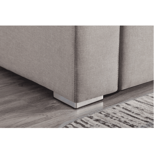 Nollon Linen Fabric Sectional Sofa with Pillows and Storage Ottoman - Oak Inside