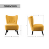 Lappy Suede Accent Chair - Oak Inside