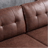 Viatol High Back Couch Mid-century Suede Leather Wood Legs Chaise Sofa - Oak Inside