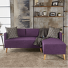 Augustus Mid-century Modern Fabric Chaise Sectional - Oak Inside