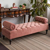Tiffo Suede Lounger in Blush Pink Color - Oak Inside