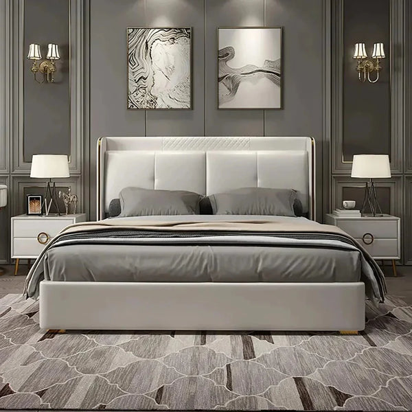 Tony Luxury Upholstered Bed in Leatherette