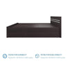 Sirca Wooden Bed With Storage in Brown Color - Oak Inside
