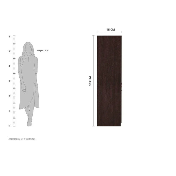 Rolex Engineered Wood Wardrobe 2 Doors
