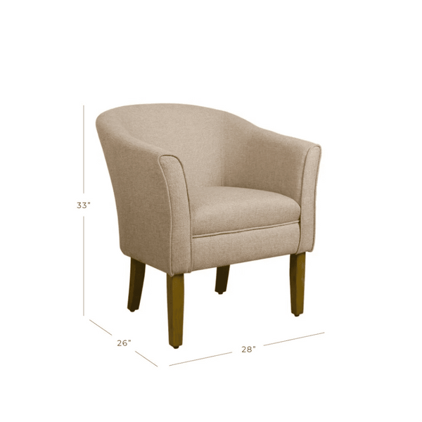 Porch & Den Kings-well Barrel Accent Chair - Oak Inside