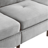 Glossy Sectional Suede Sofa Set With Ottoman - Oak Inside