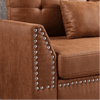 Viatol High Back Couch Mid-century Suede Leather Wood Legs Chaise Sofa - Oak Inside