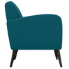 Keflavik Mid-century Peacock Blue Linen Arm Chair - Oak Inside