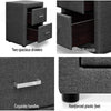 Artiss Fabric Bedside Table with 2 Drawers - Oak Inside