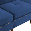 Glossy Sectional Suede Sofa Set With Ottoman - Oak Inside