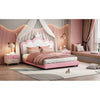 Queen Premium Upholstered Kids Bed Without Storage in Leatherette