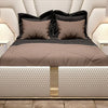 Zig Zag Premium Upholstered Bed With Side Tables in Suede