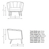 Cupbox Accent Chair in Blue - Oak Inside