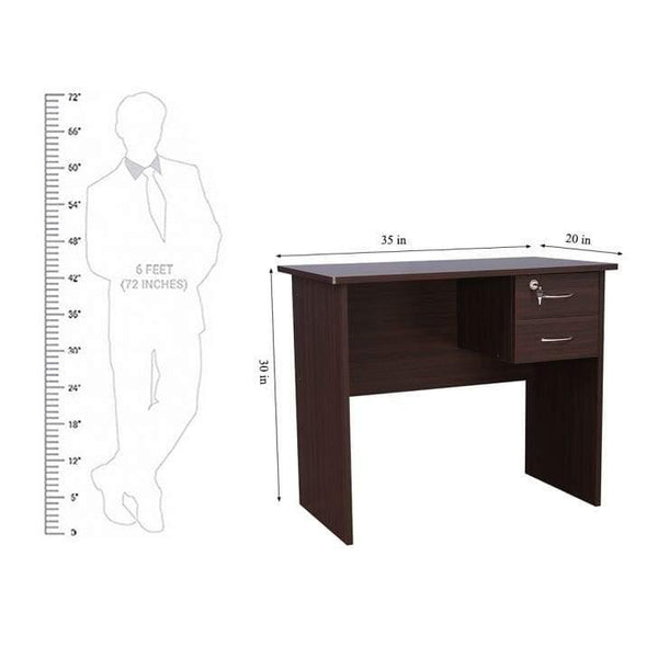 Saucy Study Table in Wenge Color - Oak Inside
