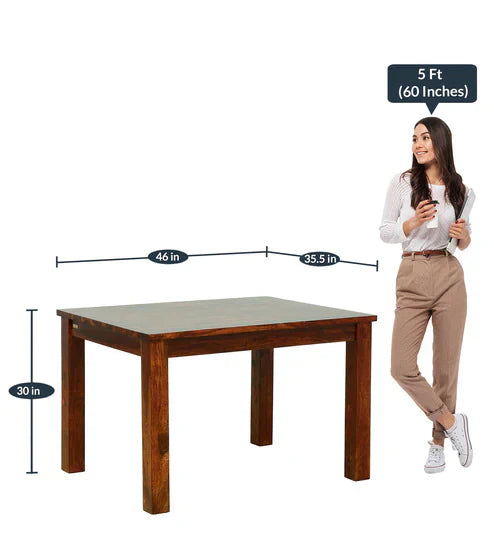 Umrao 4 Seater Dining Table in Honey Oak Color - Oak Inside