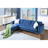 Volly High Back Couch Mid-century Suede SS Legs Chaise Sofa - Oak Inside