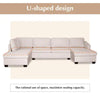 Jeffo Modern Suede Sectional U Shape Sofa
