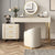 Pacific Dressing Table With Ottoman In Stainless Steel - Gold - Oak Inside