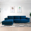 Inox Modern Suede Sectional Sofa - Oak Inside