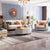 Sisco Premium Chesterfield Sofa Set in White Leatherette