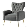 Jacky Chesterfield Chair in Suede - Oak Inside