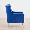 Tiktok Button-Tufted Wingback Chair In Blue - Oak Inside