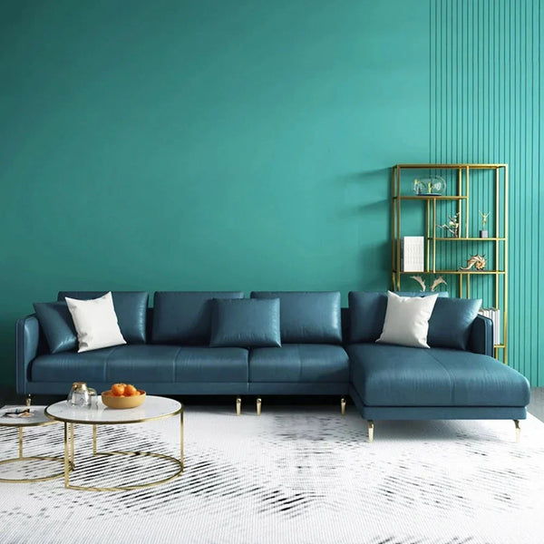 Pluto Luxury Modern Leatherette Sofa Set in Green - Oak Inside