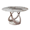 Pop-star Luxury 4 Seater Round Dining Table in Beige - Oak Inside