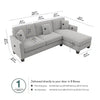 Celio Modern Suede Sectional Sofa
