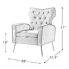 Jacky Chesterfield Chair in Suede - Oak Inside
