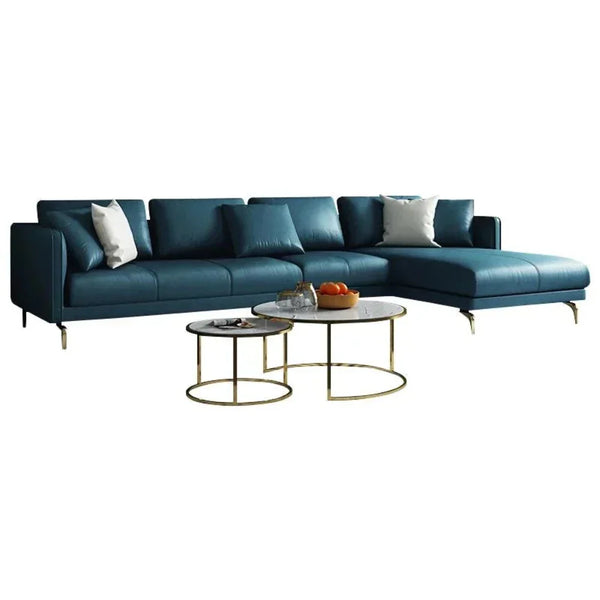 Pluto Luxury Modern Leatherette Sofa Set in Green - Oak Inside
