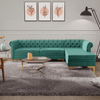 Lexis Tufted back Suede Chesterfield Sectional Sofa - Oak Inside
