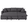Glossy L-Shaped Sectional Storage Sofa Cum Bed - Oak Inside
