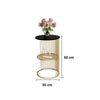 Inox Side Table in Stainless Steel with Marble Top