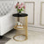 Inox Side Table in Stainless Steel with Marble Top